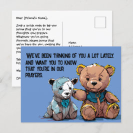 Tarjeta postal del oso de oración