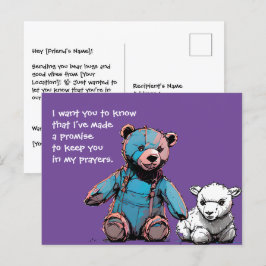 Tarjeta postal del oso de oración
