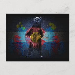 Tarjeta postal del oso grunge de la bandera de Col