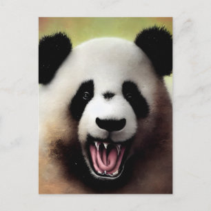 Tarjeta postal del oso panda aterrador
