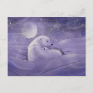 Tarjeta postal del oso polar del invierno suave