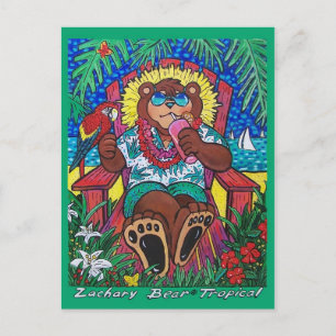 Tarjeta postal del oso tropical