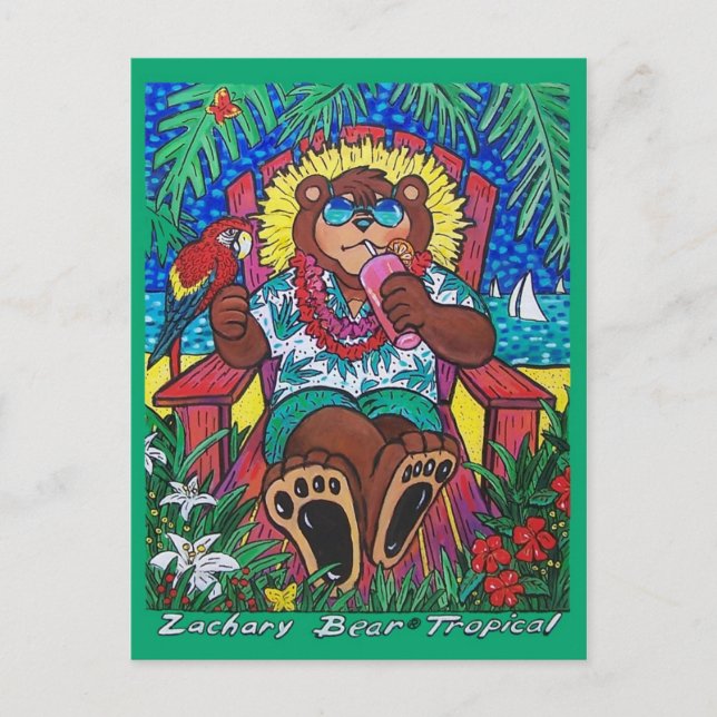 Tarjeta postal del oso tropical (Anverso)