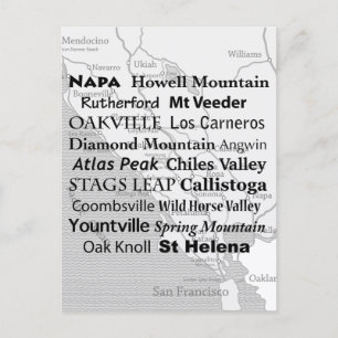 Tarjeta postal del país del vino de Napa