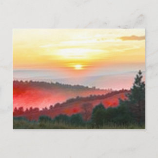 Tarjeta postal del paisaje de la puesta de sol de