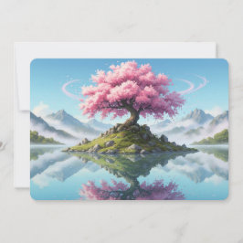 Tarjeta postal del paisaje del lago del árbol Saku