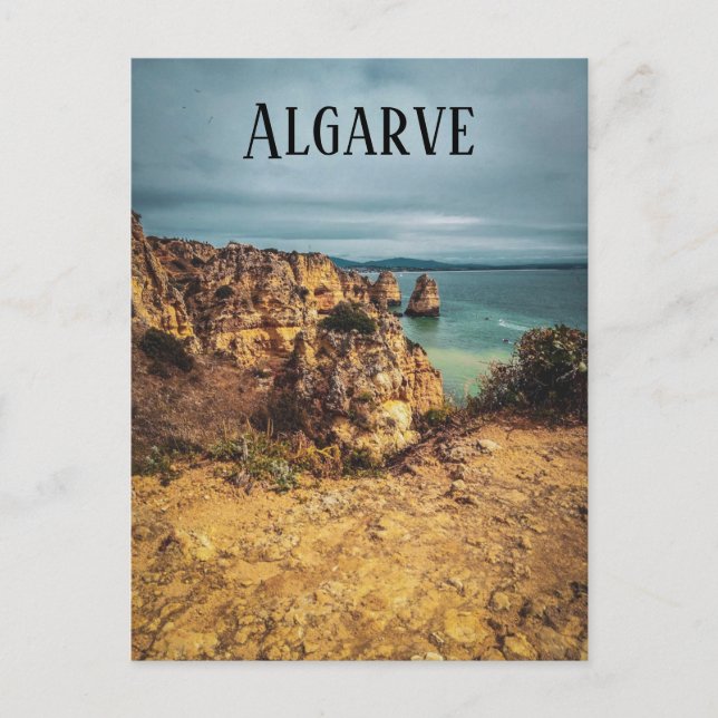 Tarjeta postal del paisaje marino de Lagos (Anverso)