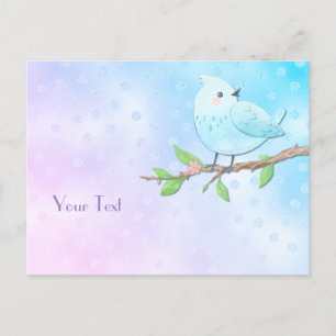 Tarjeta postal del pájaro azul