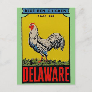 Tarjeta postal del pájaro del estado de Delaware