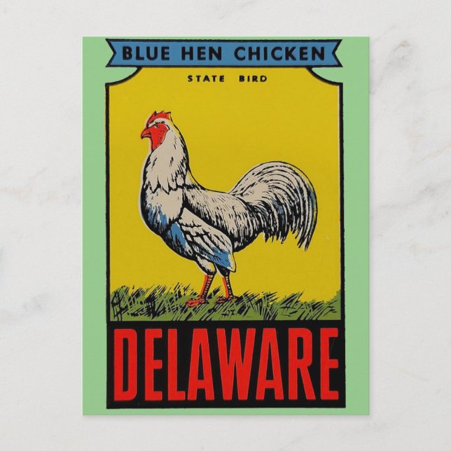 Tarjeta postal del pájaro del estado de Delaware (Anverso)