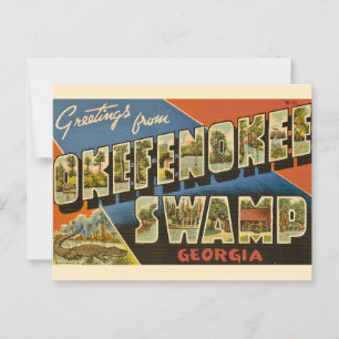 Tarjeta postal del pantano Okefenokee GA