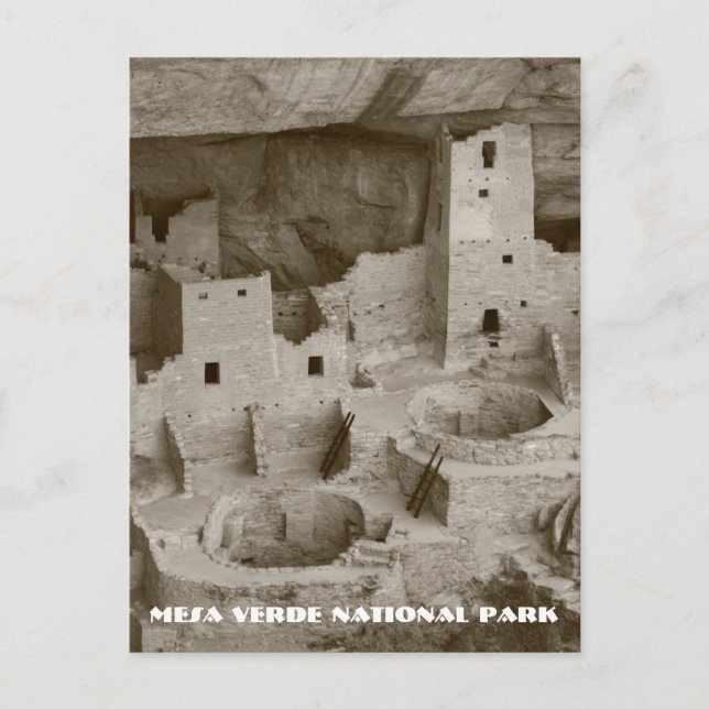 Tarjeta postal del Parque Nacional de Mesa Verde (Anverso)
