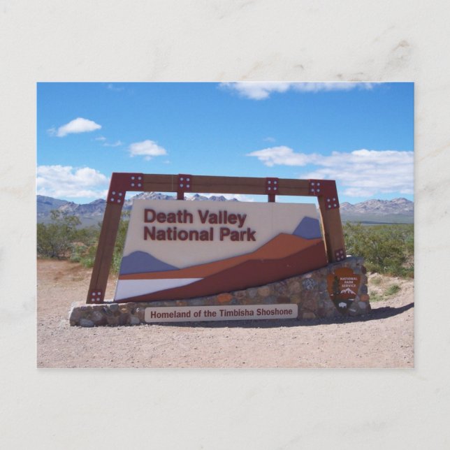 Tarjeta postal del Parque Nacional Death Valley (Anverso)