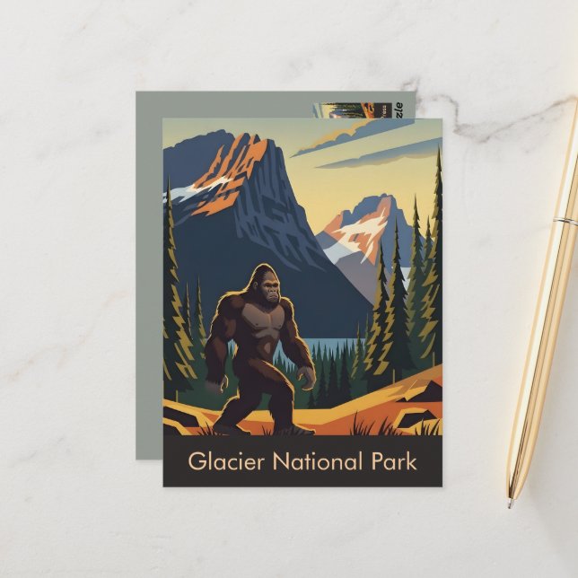 Tarjeta postal del Parque Nacional Glaciar WPA (Anverso/Reverso In Situ)