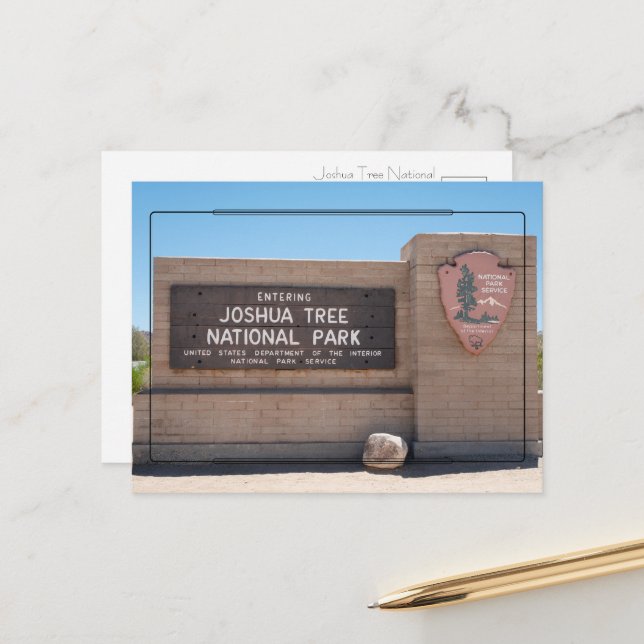 Tarjeta postal del Parque Nacional Joshua Tree (Anverso/Reverso In Situ)