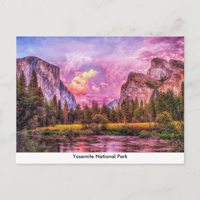 Tarjeta postal del Parque Nacional Yosemite (Anverso)