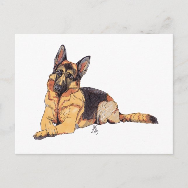 Tarjeta postal del pastor alemán Doggust 2019 (Anverso)