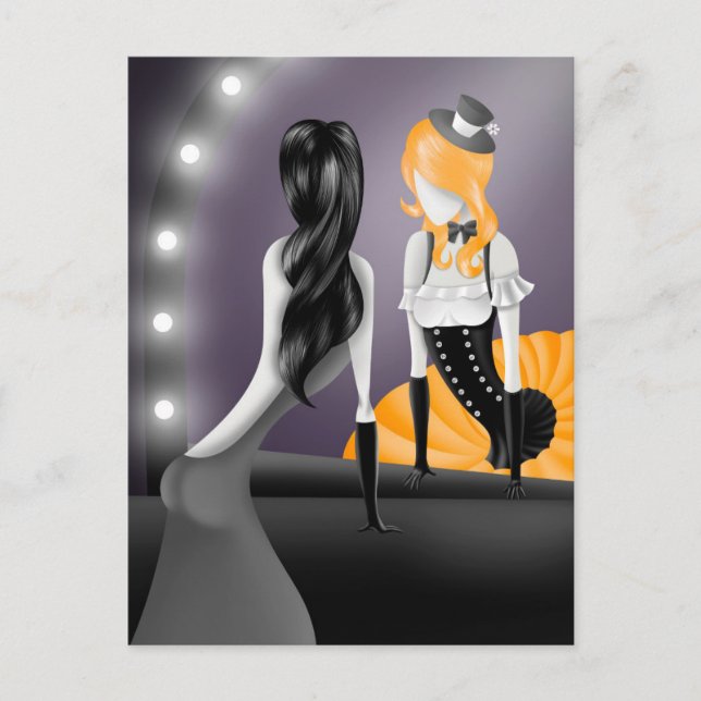 Tarjeta postal del payaso con cabello rubio reflej (Anverso)