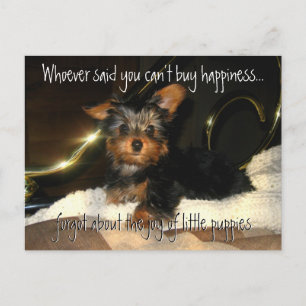 Tarjeta postal del Personalizable Yorkie Happiness