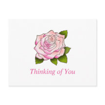 Tarjeta postal del Personalizado de dibujo rosa ro