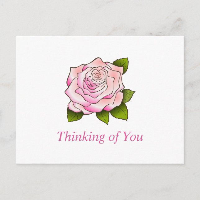 Tarjeta postal del Personalizado de dibujo rosa ro (Anverso)