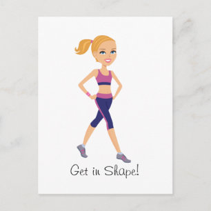 Tarjeta postal del Personalizado del Chica de fitn