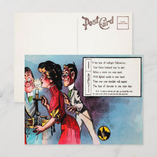 Tarjeta postal del poema de Halloween victoriano 4