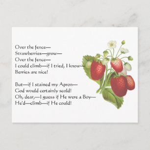 Tarjeta postal del poema "Over the Fence" de Emily