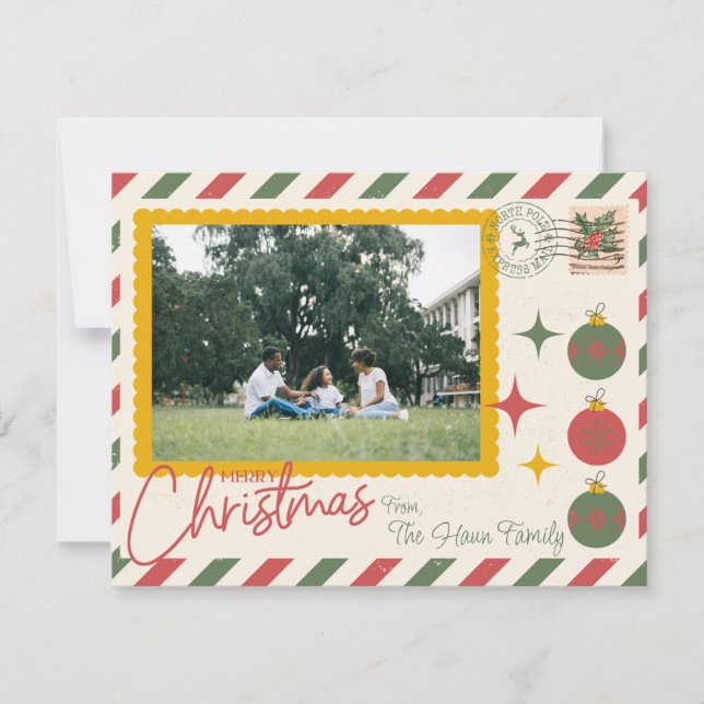 Tarjeta Postal del Polo Norte "Feliz Navidad" Foto (Anverso)