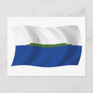 Tarjeta postal del poste de la bandera de la isla