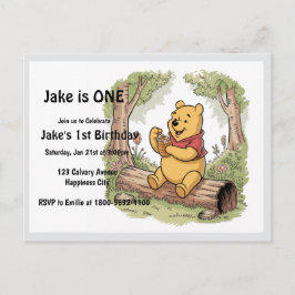 Tarjeta postal del primer cumpleaños de Winnie the