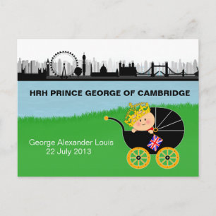 Tarjeta postal del príncipe Jorge de Cambridge