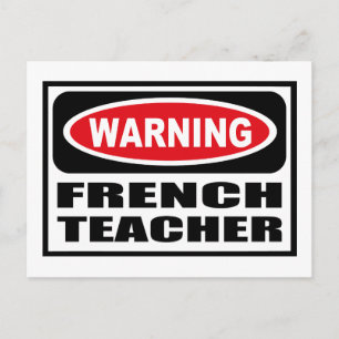 Tarjeta postal del profesor francés de advertencia