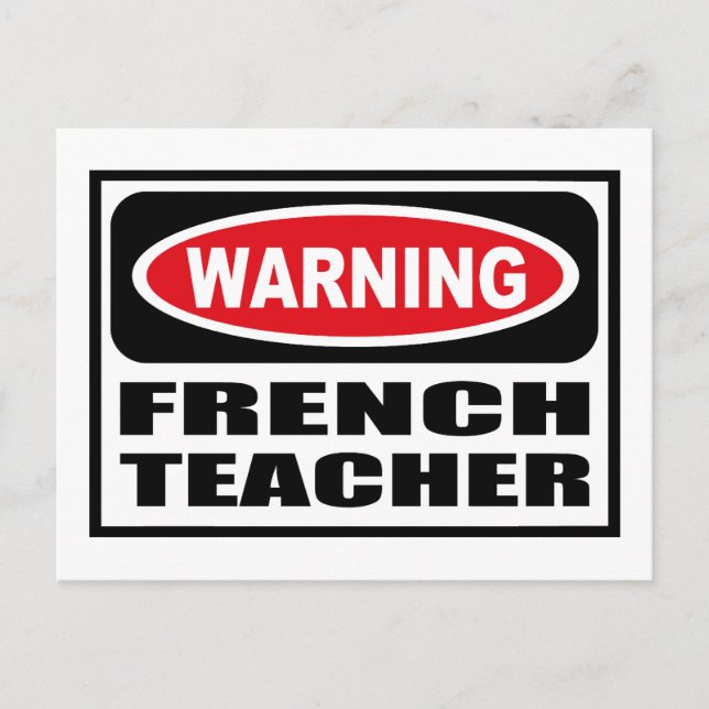 Tarjeta postal del profesor francés de advertencia (Anverso)