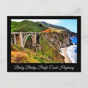 TARJETA POSTAL DEL PUENTE BIXBY CARRETERA COSTERA 