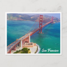 Tarjeta postal del puente Golden Gate de San Franc