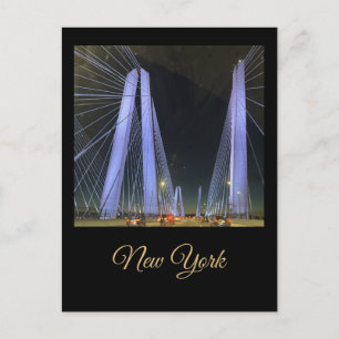 Tarjeta postal del puente iluminado de Nueva York