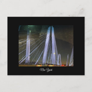 Tarjeta postal del puente iluminado de Nueva York
