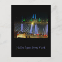 Tarjeta postal del puente iluminado de Nueva York