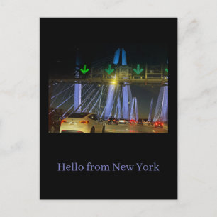 Tarjeta postal del puente iluminado de Nueva York