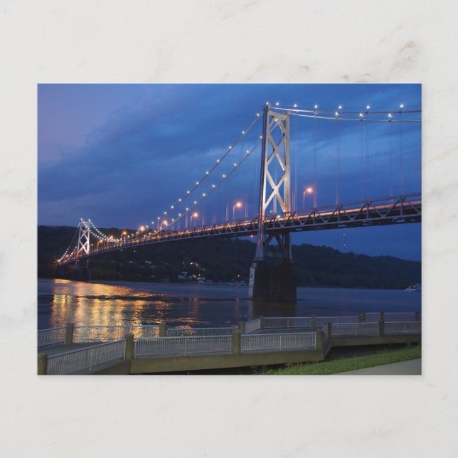 Tarjeta postal del puente por la noche (Anverso)