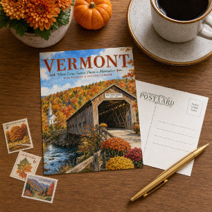 Tarjeta postal del puente Vermont Silk Road en oto