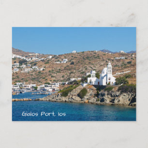 Tarjeta postal del puerto de Gialos, isla de Ios,