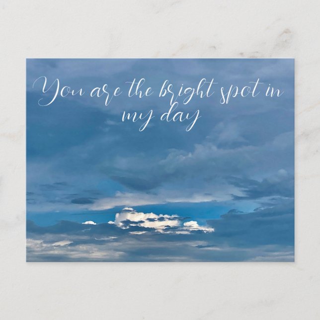 Tarjeta postal del punto brillante de mi día (Anverso)