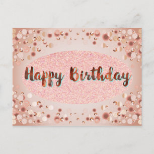 Tarjeta postal del Purpurina de cumpleaños feliz d