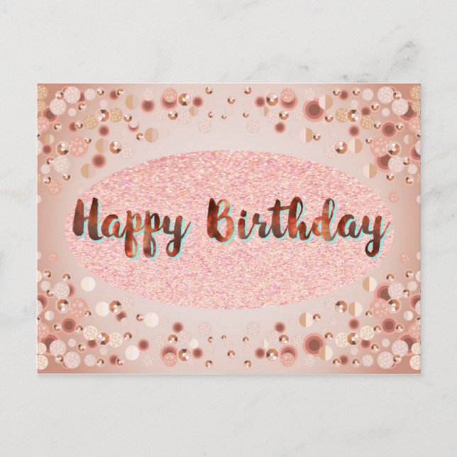 Tarjeta postal del Purpurina de cumpleaños feliz d (Anverso)