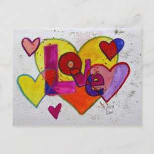 Tarjeta postal del Purpurina del parchwork de amor