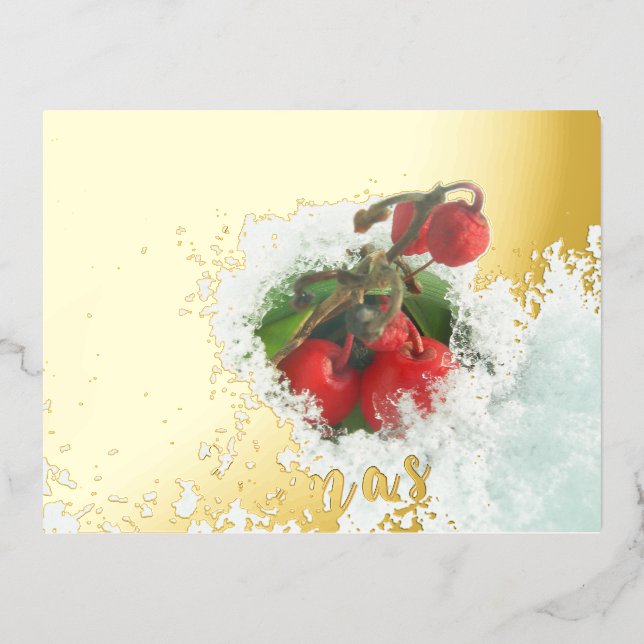 Tarjeta postal del Relieve metalizado dorado de Fe (Anverso)