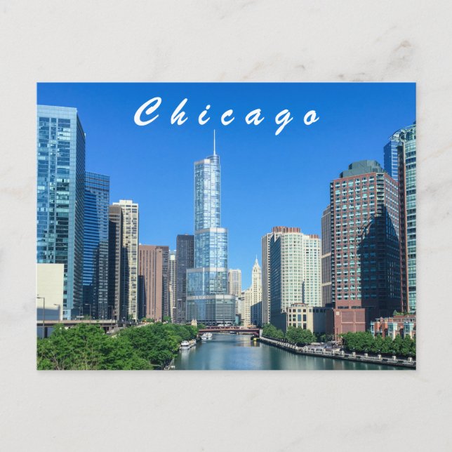 Tarjeta postal del río Chicago (Anverso)