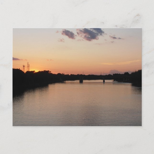 Tarjeta postal del río Rojo al atardecer (Anverso)